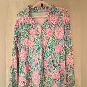 Lilly Pulitzer Pink and Green Patterned Blouse